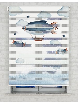 BRIGHTCOVER Zeplin Çocuk Odası Baskılı Zebra Perde - Gece Gündüz - Çocuk Odası Perdesi | Kokusuz Mürekkeple Basılmış  Zebra Perdeler ile Sende Tarzını Yansıt! | 1 Dakikada Pratik Montaj