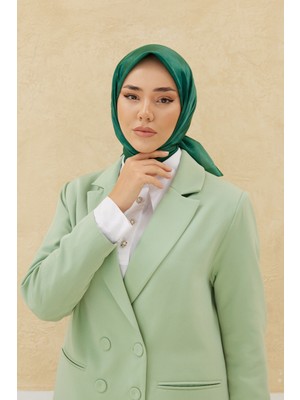 Silk Home Kadın Zümrüt Yeşil Bulut Desen Parlak Shiny Eşarp 75002-24