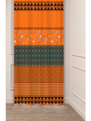Greendecor Otantik, Anadolu, Etnik Desenli Özel Tasarım Dijital Baskılı (Tek Kanat) Modern Şık Fon Perde