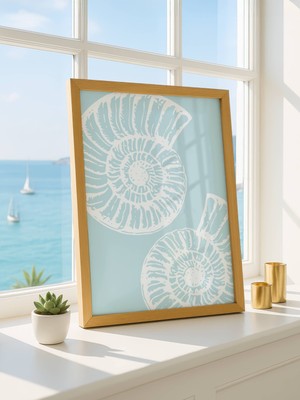 Fuart.Co Fosil Esintisi Dijital Baskı Poster (Çerçevesiz)Sea World Poster Serisi Sefu
