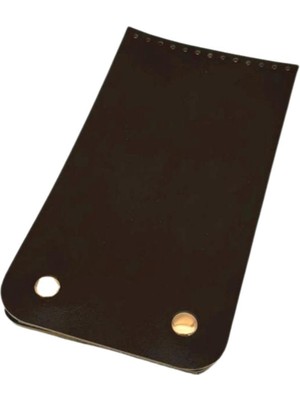 Angel Çanta Aksesuar 11X19 cm Gerçek Deri Çift Mıknatıslı Koyu Kahve Renk Çanta Kapağı Light Gold Metalli