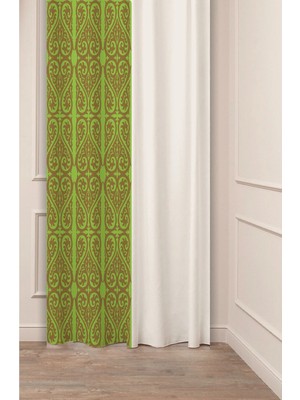 Greendecor Otantik, Anadolu, Etnik Desenli Özel Tasarım Dijital Baskılı (Tek Kanat) Modern Şık Fon Perde