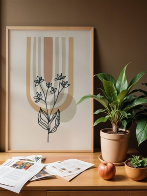 Fuart.Co Boho Zarif Filizler Bohem Serisi Duvar Posteri Dijital Baskı (Çerçevesiz) Hbfu