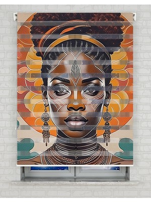 BRIGHTCOVER African Women Baskılı Zebra Perde - Gece Gündüz - Oturma Odası Perdesi, Mutfak Perdesi | Kokusuz Mürekkeple Basılmış  Zebra Perdeler ile Sende Tarzını Yansıt! | 1 Dakikada Pratik Montaj