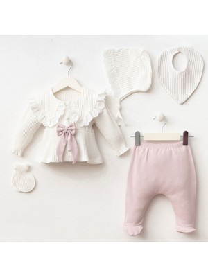 Minizeyn Kız Bebek Pamuklu 0-3 Ay 5li Hastane Çıkış Seti