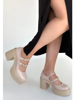 No8 Home Jarlo Bej Rugan Dolgu Topuk Ayakkabı