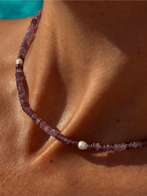 CAPO By Aytaç Yamaç Ametist ve Inci Taşlı Kolye