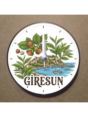 Bsb Giresun Temalı Magnet Saat Buzdolabı Süsü Duvar Saati 10,5cm MS1024