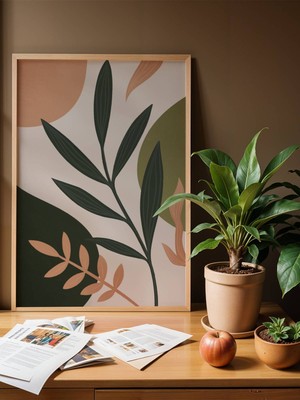 Fuart.Co Boho Yeşil Melodi Bohem Serisi Duvar Posteri Dijital Baskı (Çerçevesiz) Hbfu