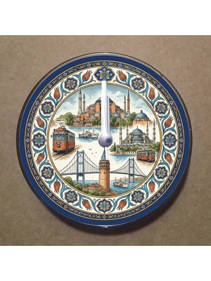 Bsb Istanbul Temalı Magnet Saat Buzdolabı Süsü Duvar Saati 10,5cm MS1030
