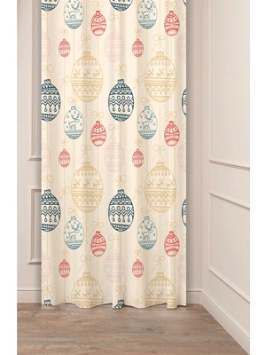 Greendecor Yılbaşı Çam Ağacı Noel Ağacı Kar Yeni Yıl Christmas Desenli Özel Tasarımlı Dijital Baskılı Fon Perde