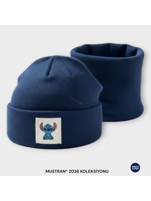 Mustran 5-10 Yaş Çocuk Pamuklu Bere Boyunluk Seti - Yumuşak Esnek Kumaş (2'li Takım)