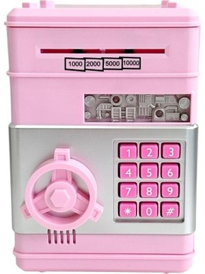 Homevia Şifreli Otomatik Kağıt Para Alan Atm Pembe Kumbara