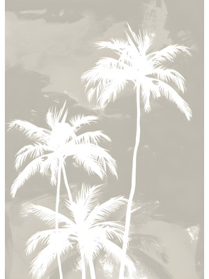 Fuart.Co Kum ve Palm Dijital Baskı Poster (Çerçevesiz)Sea World Poster Serisi Sefu