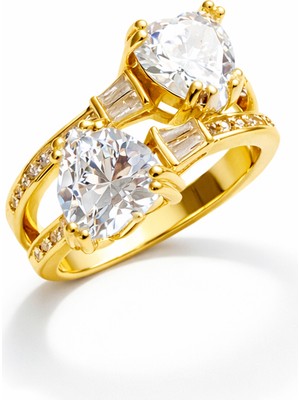 Venüs Design Çelik 2 Kalpli Yüzük (Ayarlanabilirdir)