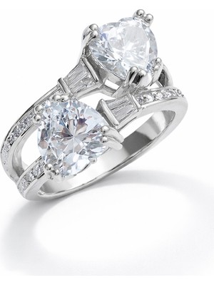 Venüs Design Çelik 2 Kalpli Yüzük (Ayarlanabilirdir)