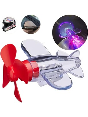 Toptan Bulurum 26786 LED Işıklı Motosik Süs Uçağı Pilsiz Çalışan Kırmızımavi Işık Efektli