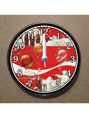 Bsb Cola Temalı Magnet Saat Buzdolabı Süsü Duvar Saati 10,5cm MS9007