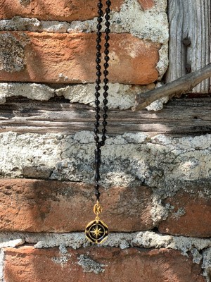 CAPO By Aytaç Yamaç Pusula Kolye Oniks Doğal Taş Denizci Stili Erkek Kolye