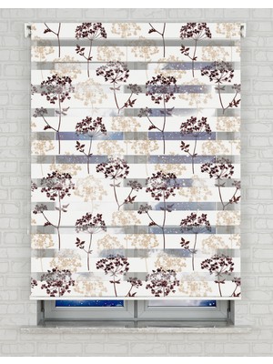 BRIGHTCOVER Çiçekler Baskılı Zebra Perde - Gece Gündüz Kullanıma Uygundur - Salon Perdesi | Kokusuz Mürekkeple Basılmış  Zebra Perdeler ile Sende Tarzını Yansıt! | 1 Dakikada Pratik Montaj