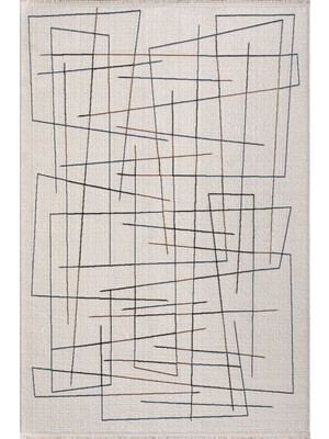 Halı Sepeti Artemis Halı Gina 03077A Krem Mavi Halı Yumuşak Dokulu Salon Koridor Mutfak Yatak Odası Halısı