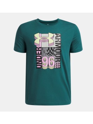 Under Armour Erkek Çocuk Ua Logo Wordmark Kolaj Kısa Kollu T-Shirt 6009271-338