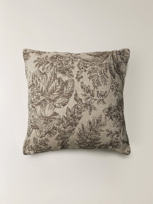 Minihol Sera Çiçek Desenli Kırlent Kılıfı (45 x 45 Cm)