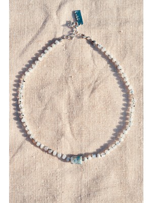 CAPO By Aytaç Yamaç Larimar Kolye, Ay Taşı Kolye, Huzur Verici Takı, Duygusal Denge Kolye Unisex Doğaltaş Kolye