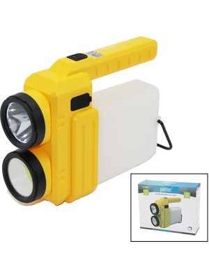 Go İthalat 3in 13W+COB LED+360°SMDEL Feneri USB Şarj Powerbank 1500LM Işık Ayarı Gün Işık - Beyaz Metal ASKI+B42 PT-8439 (5440)