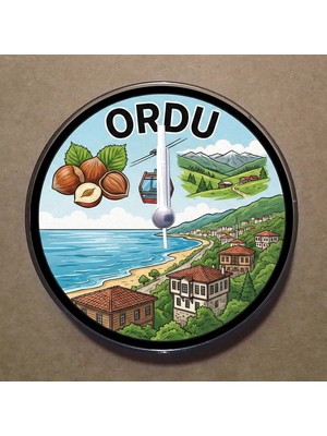 Bsb Ordu Temalı Magnet Saat Buzdolabı Süsü Duvar Saati 10,5cm MS1057