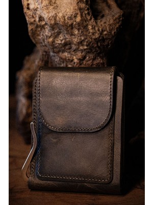 Lenax Mono Klips El Yapımı Hakiki Deri Erkek Cüzdan & Kartlık – 20 Kart Kapasiteli, Para Klipsli, Bozuk Para ve Kağıt Para Bölmeli Premium Gerçek Deri