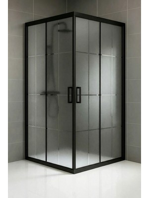 Durul Duşakabin Kare Siyah 5mm Karomat Desen Yükseklik 190CM