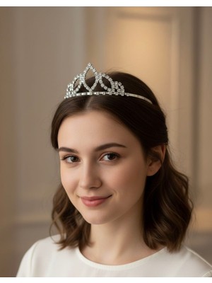 Kamira Gümüş Renk Prenses Tacı