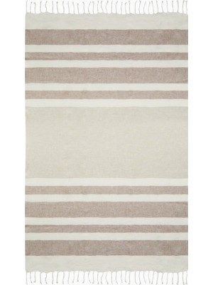 Brunello Cucinelli Kırık Beyaz Keten, Italyan Tasarımı Battaniye