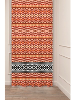 Greendecor Otantik, Anadolu, Etnik Desenli Özel Tasarım Dijital Baskılı (Tek Kanat) Modern Şık Fon Perde