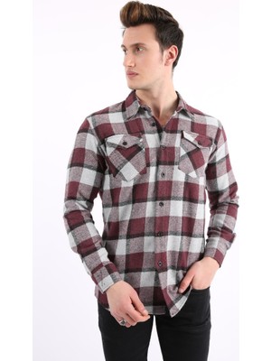 buğrahayalin Erkek Günlük Çift Cepli Kalın Oduncu Gömlek