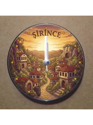 Bsb Şirince Temalı Magnet Saat Buzdolabı Süsü Duvar Saati 10,5cm MS2043