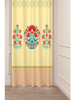 Greendecor Otantik, Anadolu, Etnik,bohem Desenli Özel Tasarım Dijital Baskılı (Tek Kanat) Modern Şık Fon Perde