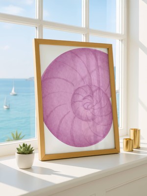 Fuart.Co Leylak Kabuk Dijital Baskı Poster (Çerçevesiz)Sea World Poster Serisi Sefu