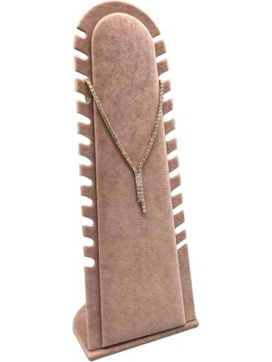 Megass Dekor Riyad Model Süet Kumaş Gül Kurusu Renk 31/11 cm Ayaklı Kolye-Halhal Sergileme Standı