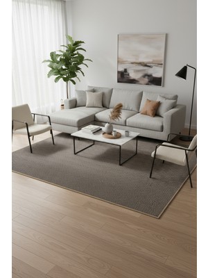 Halı Sepeti Antik 1801 Koyu Gri Hav Toz Vermez Kolay Temizlenen Salon Halısı Yolluk Koridor Halısı