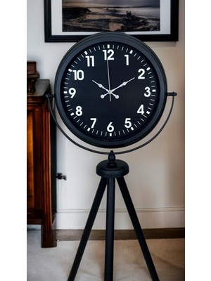 Pazarcan Zentime Siyah Asil Standart Stil Tripod Ayaklı Saat