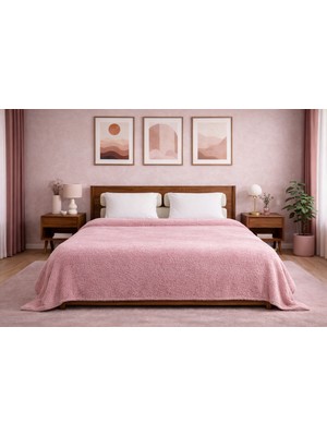 Meine Home Gülkurusu Peluş Battaniye 200X220 cm - Çift Taraflı