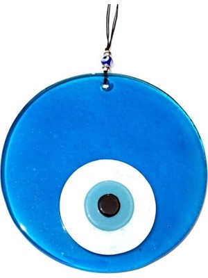 Homevia Mavi Renk 16 Santimetre El Yapımı Cam Nazar Boncuğu Duvar Süsü