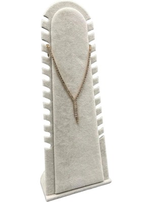 Megass Dekor Riyad Model Süet Kumaş Krem Renk 31/11 cm Ayaklı Kolye-Halhal Sergileme Standı