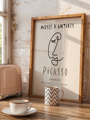 Fuart.Co Picasso Yarım Yüz Picasso Sanatı Poster Dijital Baskı Poster (Çerçevesiz) Psfu