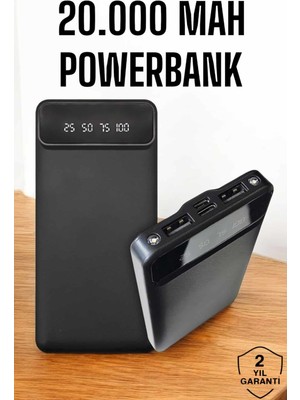Toptan Bulurum 20.000 Mah LED Işıklı LCD Ekran USB Girişli Typec Lightning Powerbank