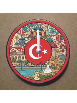 Bsb Türkiye Magnet Saat Buzdolabı Süsü Duvar Saati 10,5cm MS1073