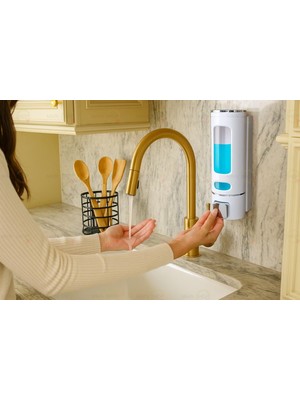 MAİN SHOP Duvara Monte Manuel Sabunluk El Sıvı Lavabo Sabunluk 400 ml ( 1 Adet Sabunluk ) M-52