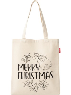 Baghashtag Merry Christmas Baskılı Bez Çanta